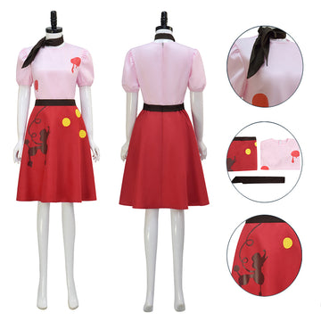 Hazbin Hotel Niffty Cosplay Costume Anime Niffty Pink Dress Halloween Suit BEcostume